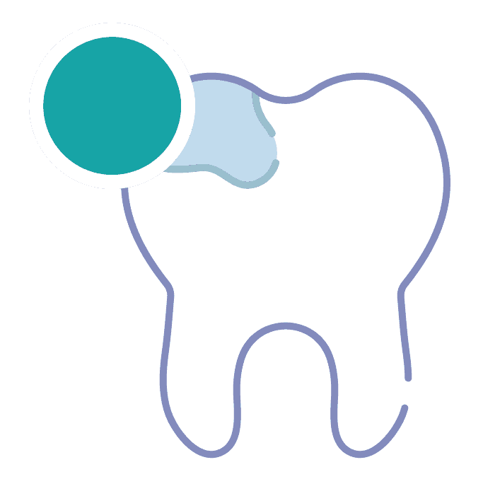 Tooth icon with a missing piece