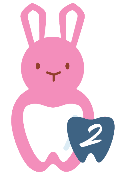 Bunny drawing with a number 2