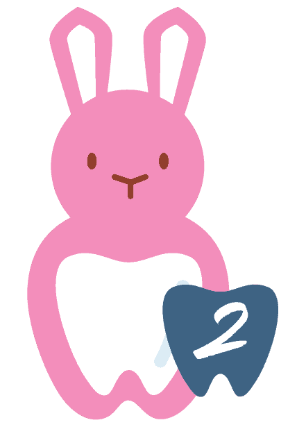 Bunny drawing with a number 2